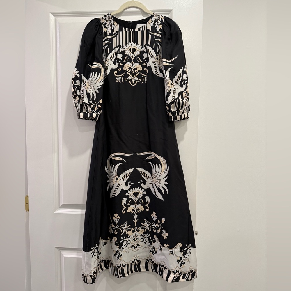 Johnny Was silk VIVIETTE MIDI DRESS Size XS